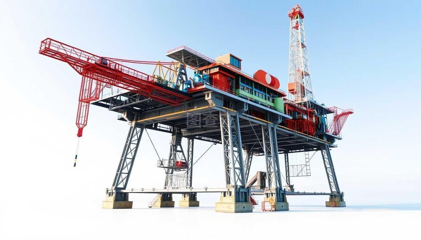 石油鉆機.詳細矢量圖示