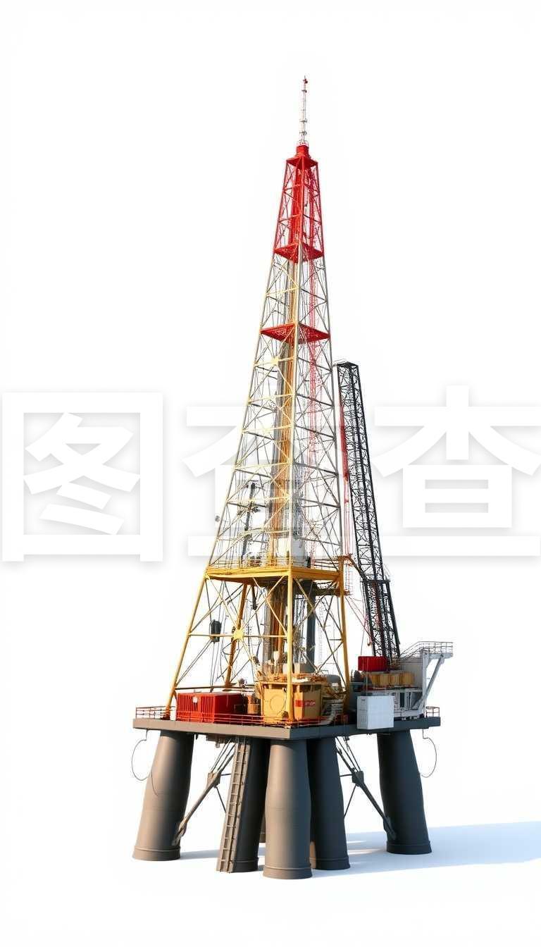 石油鉆機(jī).詳細(xì)矢量圖示